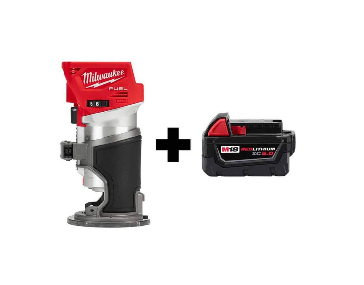 2723-20-48-11-1850 M18  18V Lithium-Ion Brushless Cordless Compact Router with M18 5.0 Ah Battery