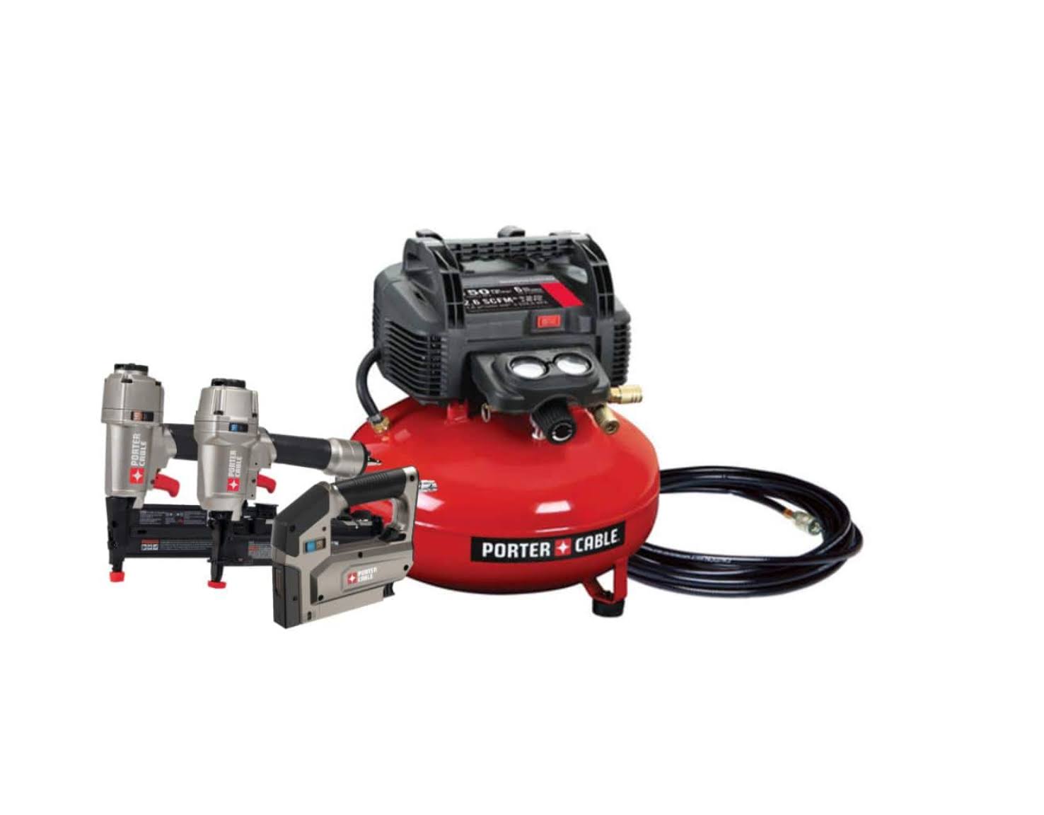 PCFP12234 6 Gal. 150 PSI Portable Electric Air Compressor, 16-Gauge Nailer, 18-Gauge Nailer and 3/8 in. Stapler Combo Kit (3-Tool)