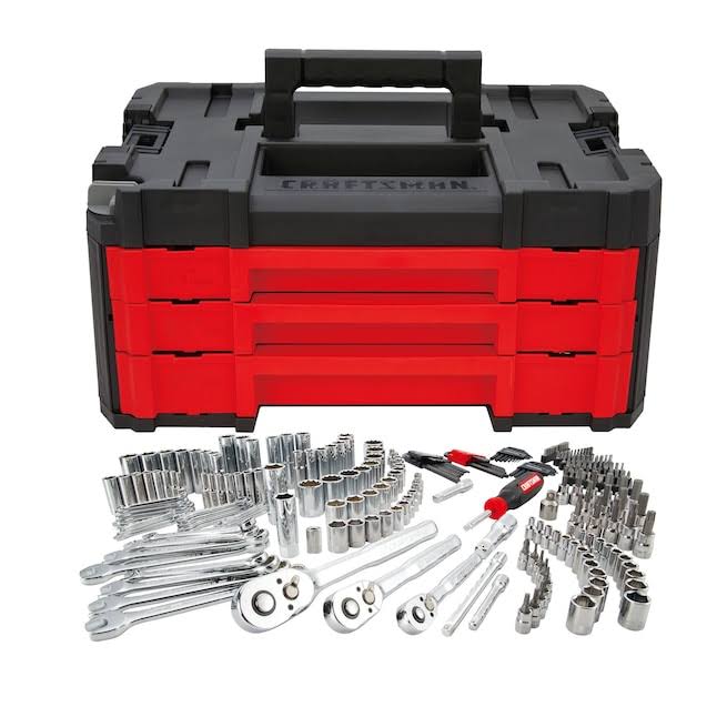 262-Piece Standard (SAE) and Metric Combination Polished Chrome Mechanics Tool Set (1/4-in; 3/8-in; 1/2-in;)