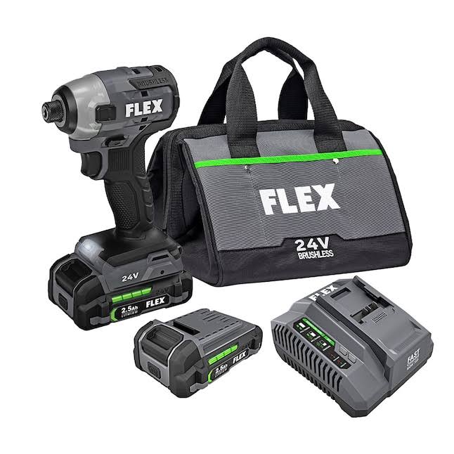 FX1351-2A 24-volt 1/4-in Variable Brushless Cordless Impact Driver (2-Batteries Included)