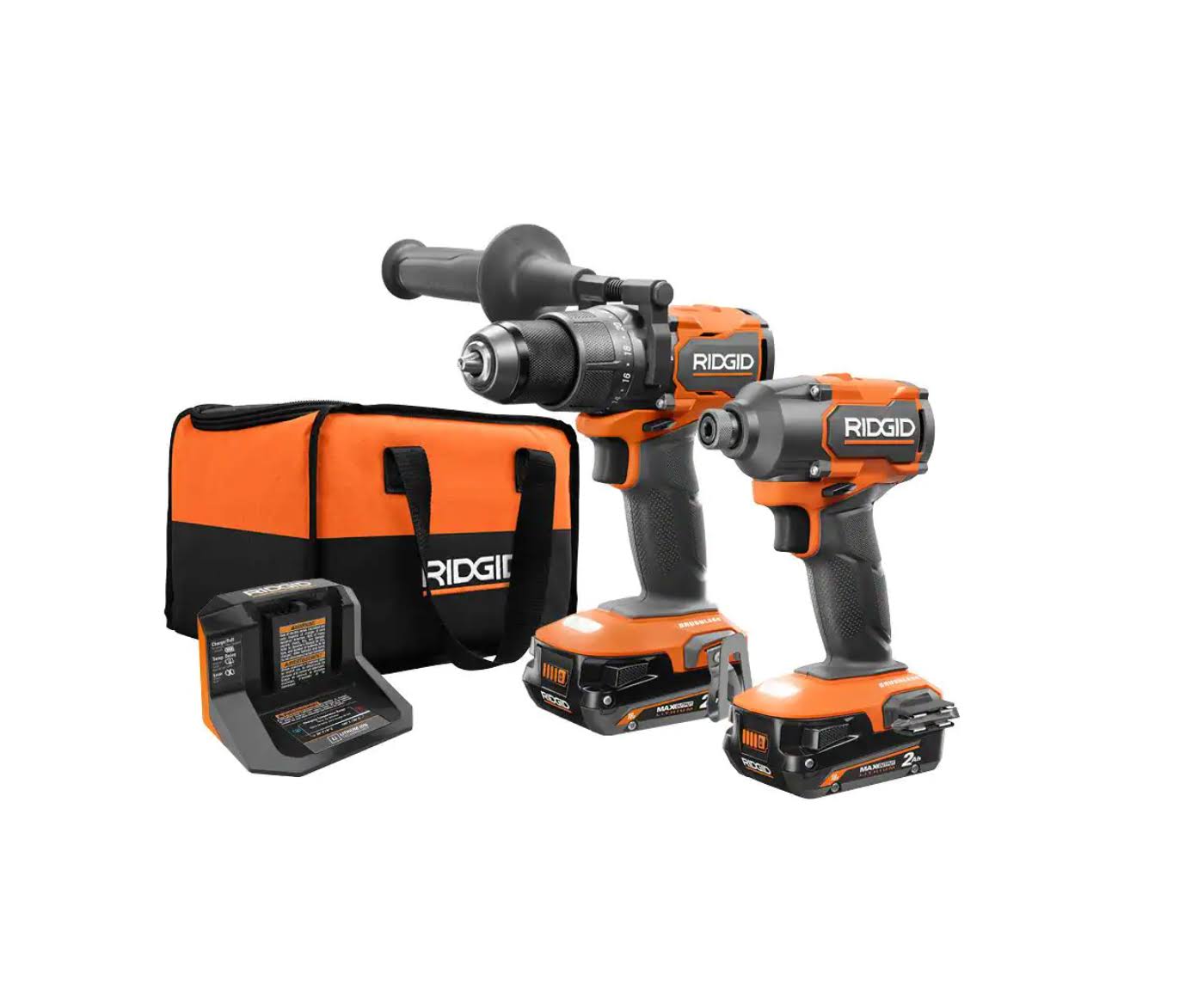 R9209 18V Brushless Cordless 2-Tool Combo Kit with Drill/Driver, Impact Driver, (2) Batteries, 18V Charger, and Tool Bag