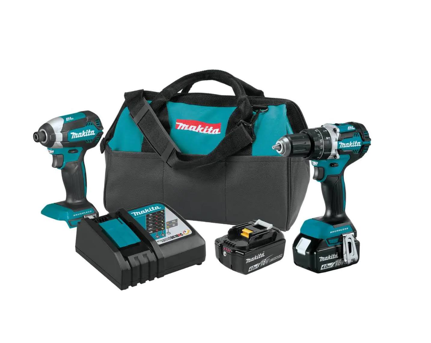 XT269M 18V  Lithium-Ion Brushless Cordless Hammer Drill and Impact Driver Combo Kit (2-Tool) w/ (2) 4Ah Batteries, Bag