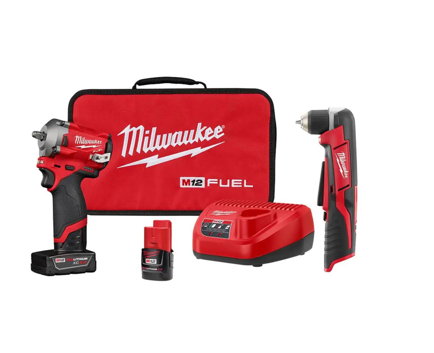 2554-22-2415-20 M12  12V Lithium-Ion Brushless Cordless  3/8 in. Impact Wrench Kit with M12 3/8 in. Right Angle Drill