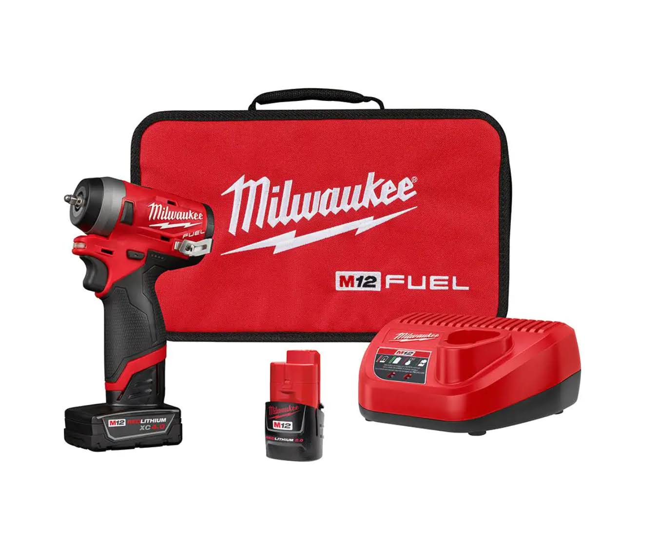 2552-22 M12  12V Lithium-Ion Brushless Cordless  1/4 in. Impact Wrench Kit with One 4.0 and One 2.0Ah Batteries