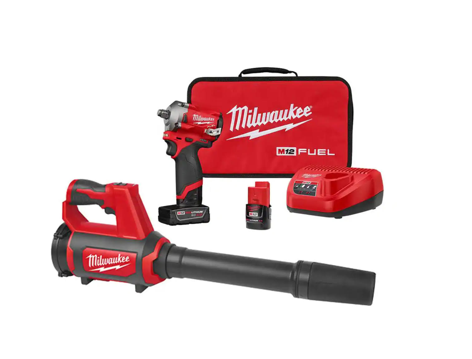 2555-22-0852-20 M12  12V Lithium-Ion Brushless Cordless  1/2 in. Impact Wrench Kit with Compact Spot Blower