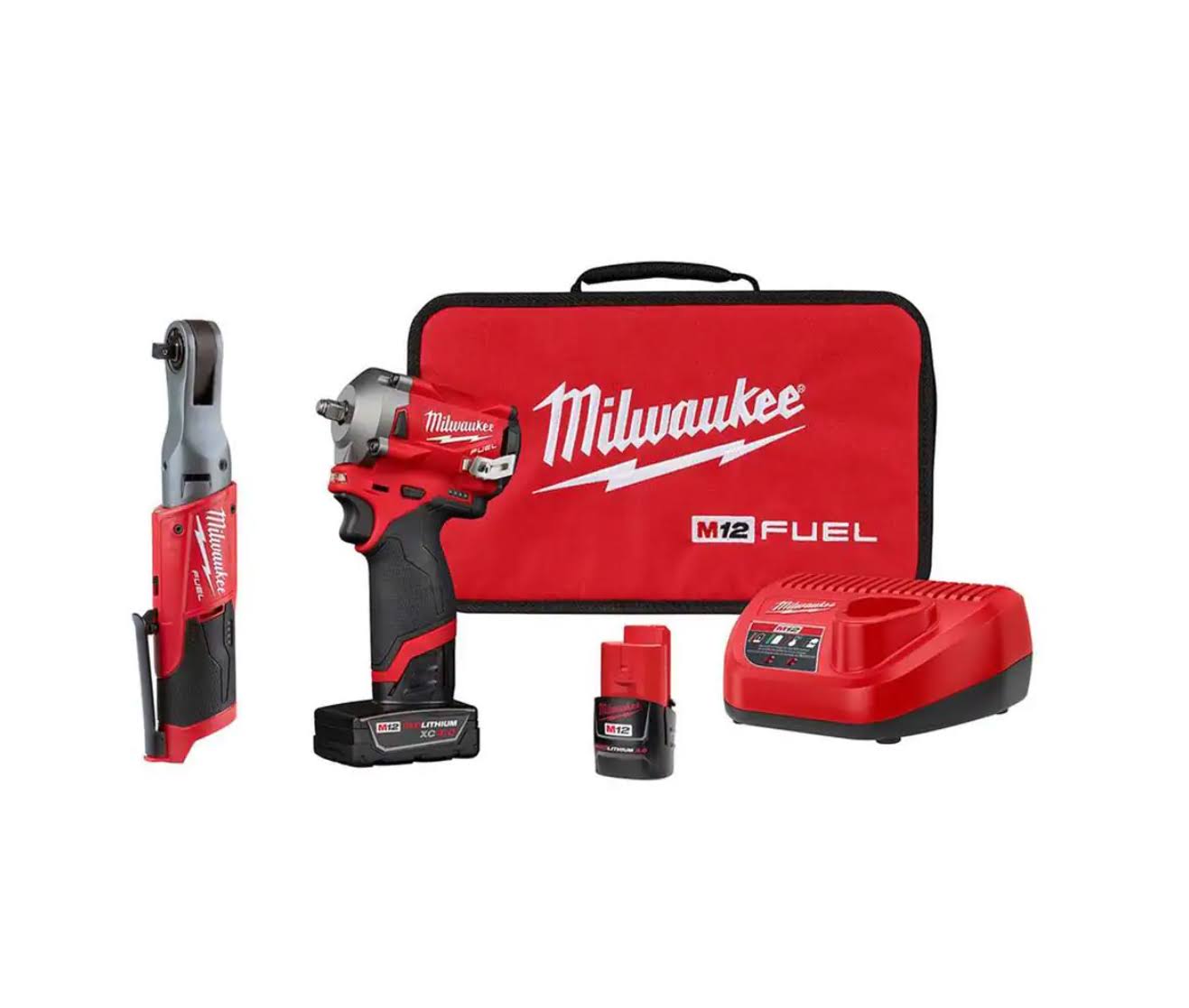 2554-22-2557-20 M12  12V Lithium-Ion Brushless Cordless  3/8 in. Impact Wrench   Ratchet Combo Kit (2-Tool)