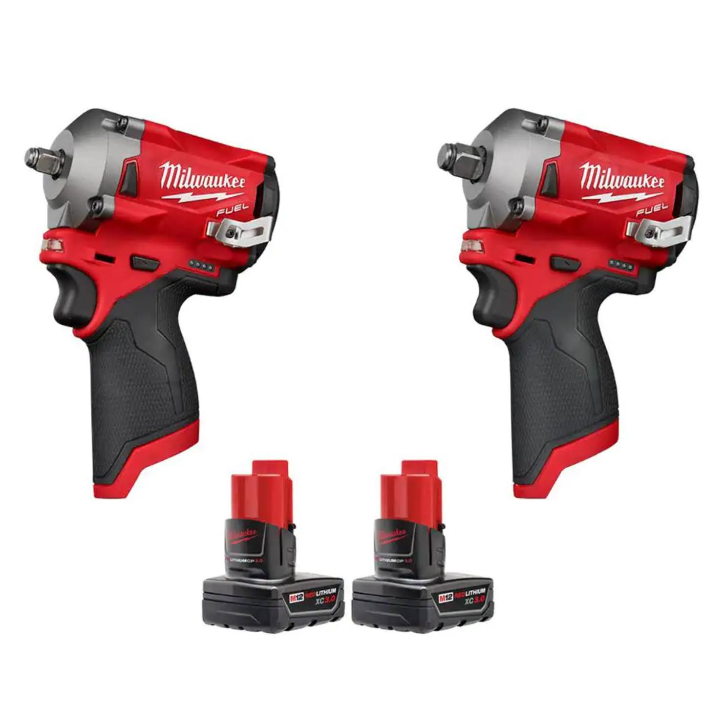 2554-20-2555-20-48-11-2412 M12  12V Lithium-Ion Brushless Cordless  3/8 in. and 1/2 in. Impact Wrenches with two 3.0 Ah Batteries