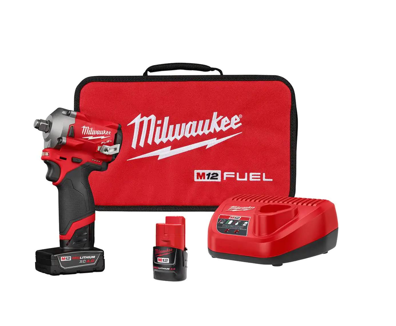 2555-22 M12  12V Lithium-Ion Brushless Cordless  1/2 in. Impact Wrench Kit with One 4.0 and One 2.0Ah Batteries