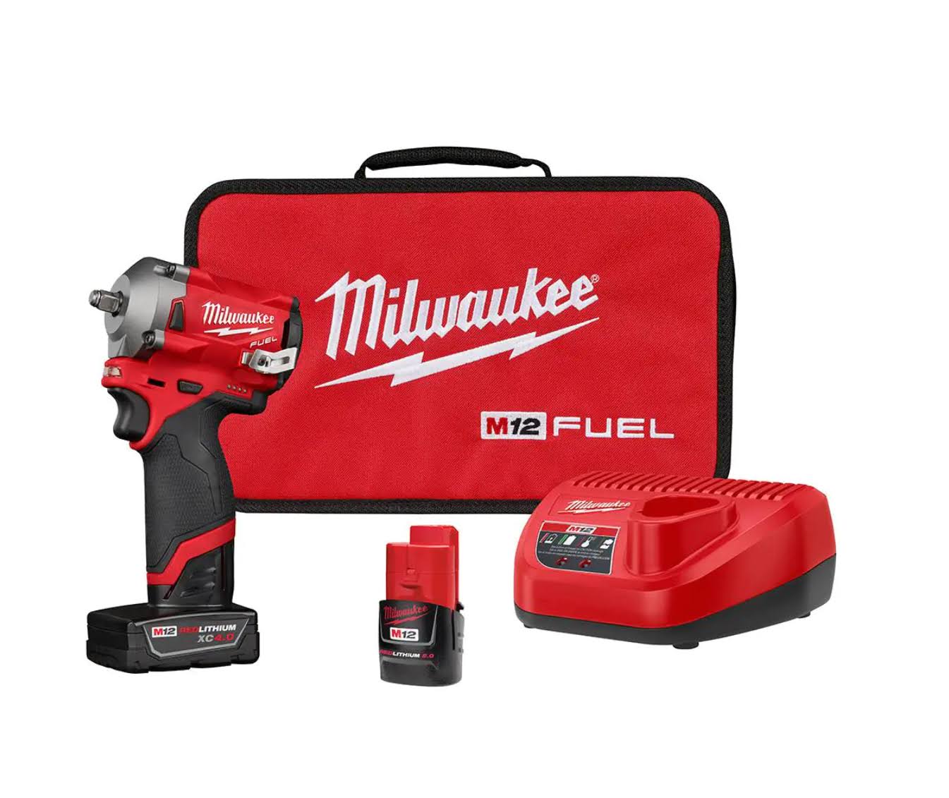 2554-22 M12  12V Lithium-Ion Brushless Cordless  3/8 in. Impact Wrench Kit with One 4.0 and One 2.0Ah Batteries
