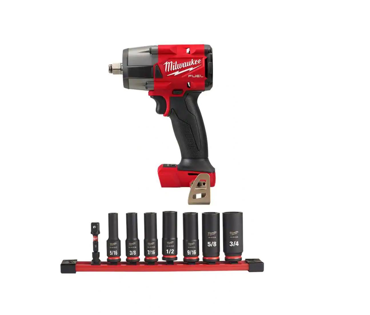 2962-20-49-66-7024 M18  GEN-2 18V Lithium-Ion Mid Torque Brushless Cordless 1/2 in. Impact Wrench with Socket Set (8-Piece)