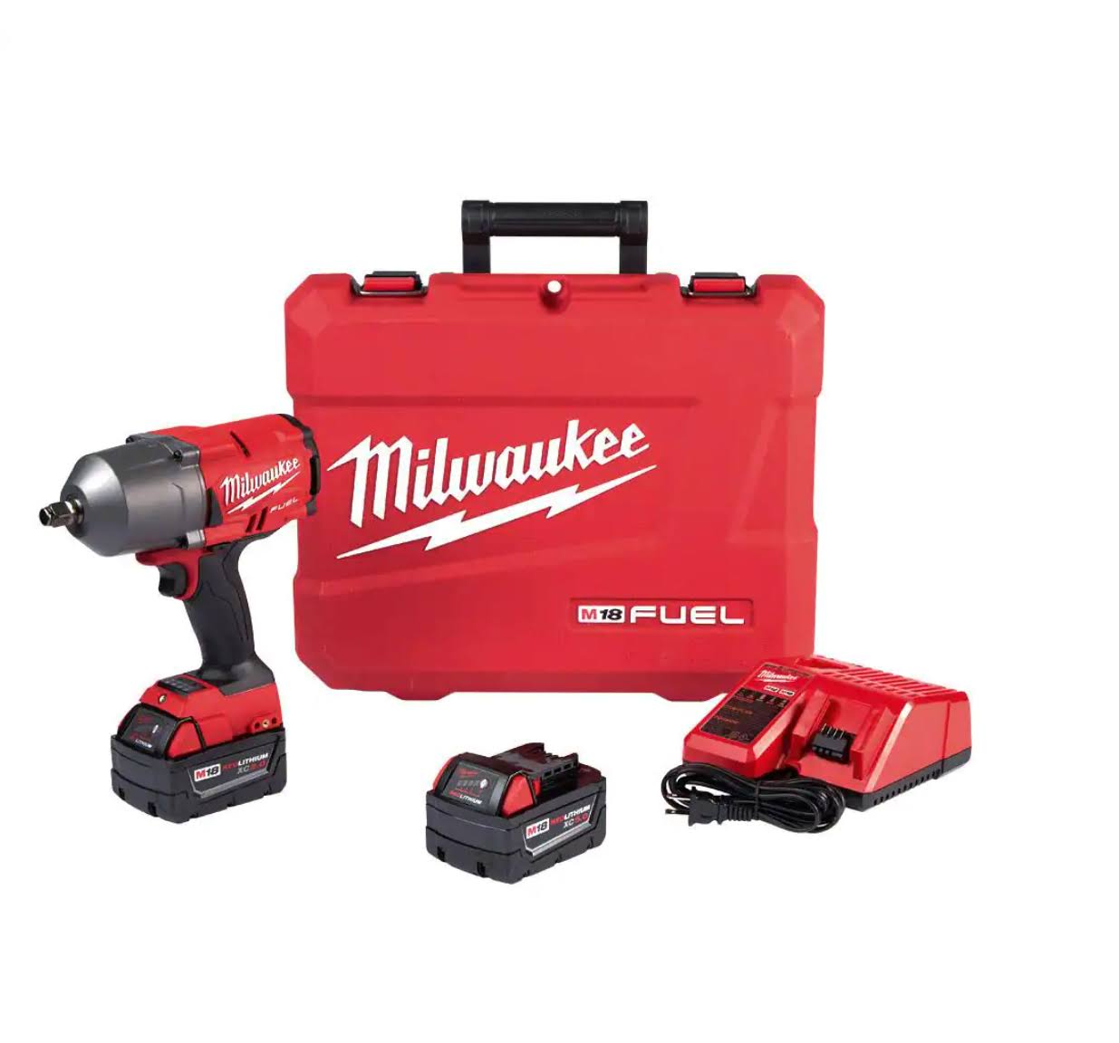 2767-22 M18  18V Lithium-Ion Brushless Cordless 1/2 in. Impact Wrench with Friction Ring Kit With Two 5.0 Ah Batteries