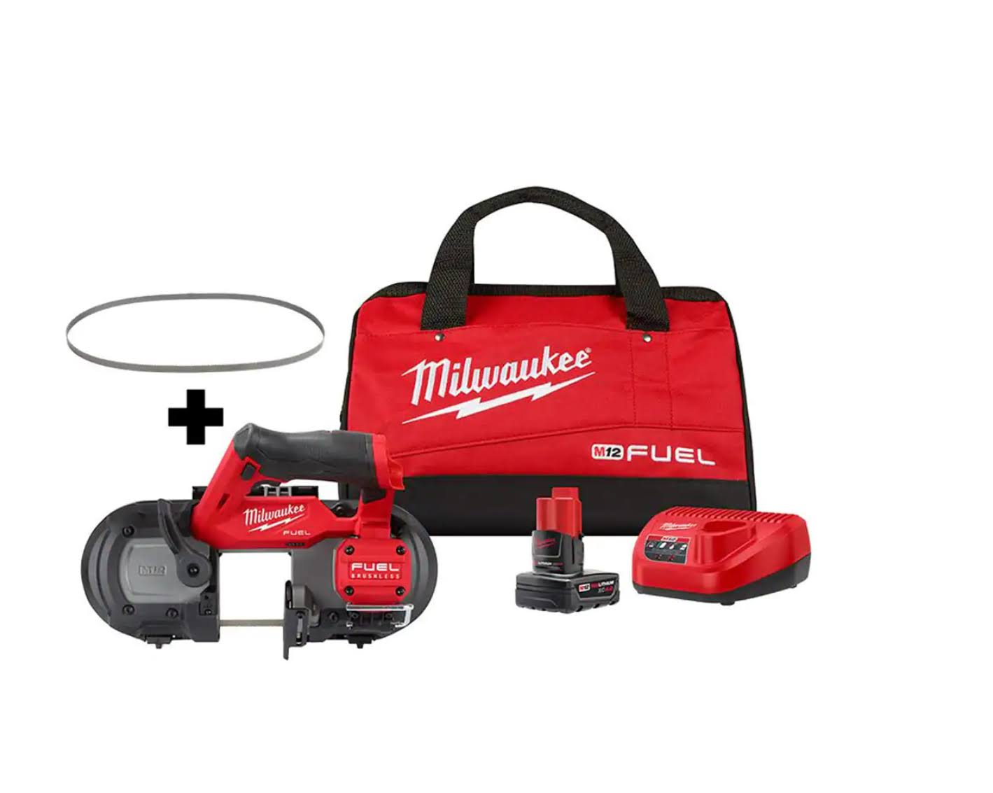2529-21XC-48-39-0631 M12  12V Lithium-Ion Cordless Compact Band Saw XC Kit with (4) Band Saw Blades