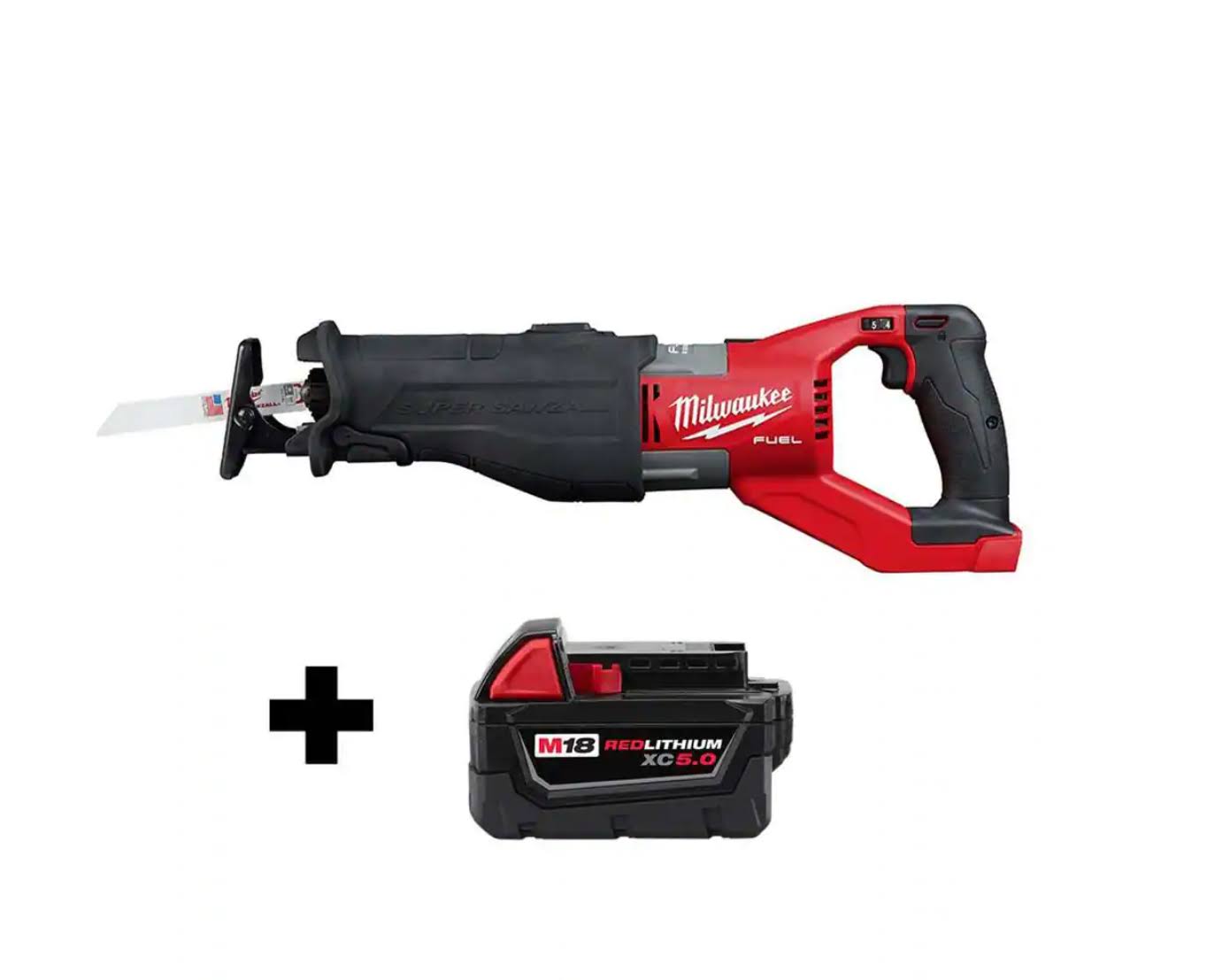 2722-20-48-11-1850 M18  18V Lithium-Ion Brushless Cordless SUPER  Orbital Reciprocating Saw with M18 5.0 Ah Battery