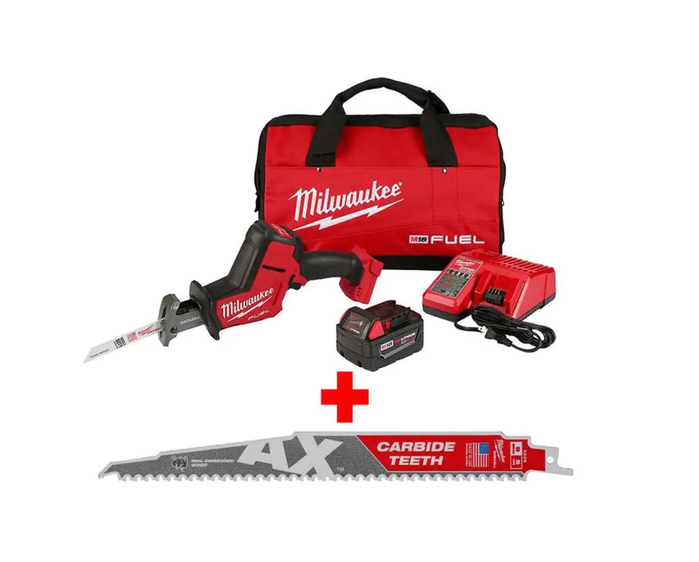 2719-21-48-00-5226 M18  18V Lithium-Ion Brushless Cordless  Reciprocating Saw Kit with Carbide Teeth AX  Blade