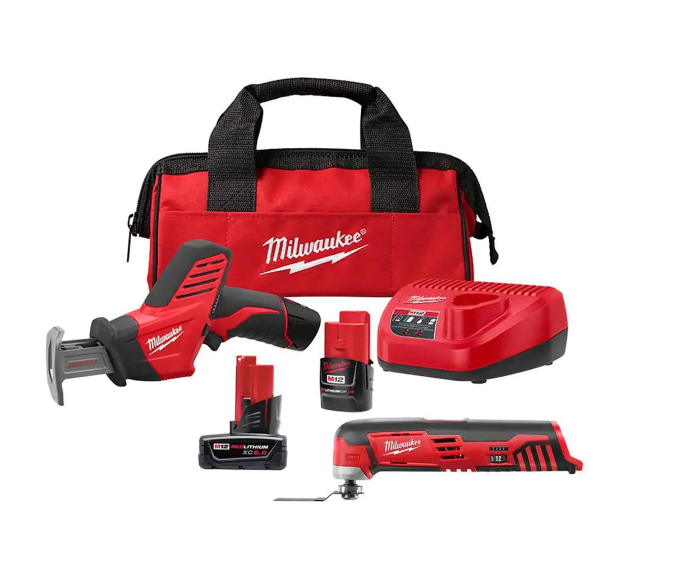 2420-21-2426-20-48-11-2460 M12 12V Lithium-Ion  Cordless Reciprocating Saw Kit with M12 Oscillating Multi-Tool   6.0Ah XC Battery Pack