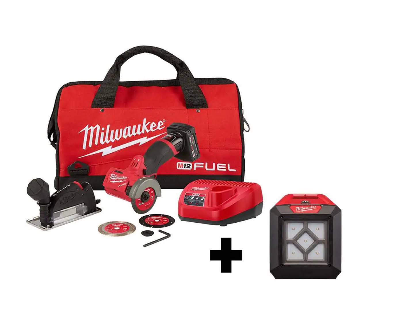 2522-21XC-2364-20 M12  12-Volt 3 in. Lithium-Ion Brushless Cordless Cut Off Saw Kit with M12 Flood Light