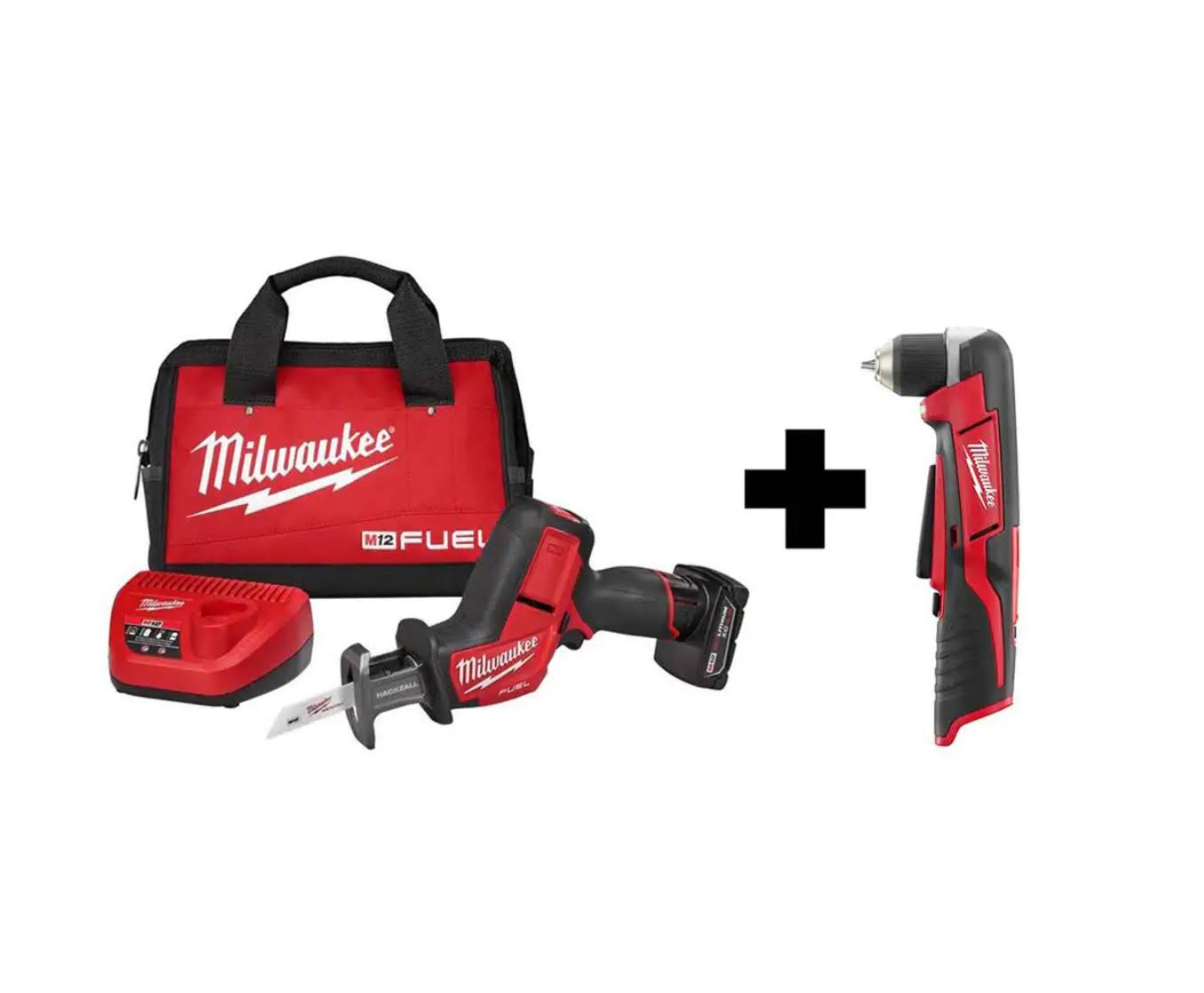 2520-21XC-2415-20 M12  12-Volt Lithium-Ion Brushless Cordless  Reciprocating Saw Kit with M12 3/8 in. Right Angle Drill