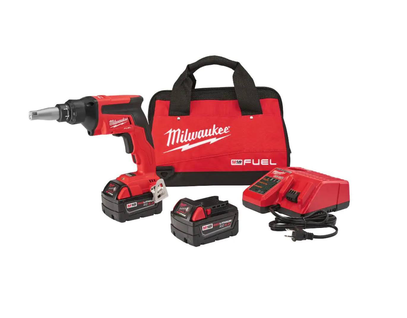 2866-22 M18  18V Lithium-Ion Brushless Cordless Drywall Screw Gun Kit with (2) 5.0Ah Batteries, Charger and Tool Bag