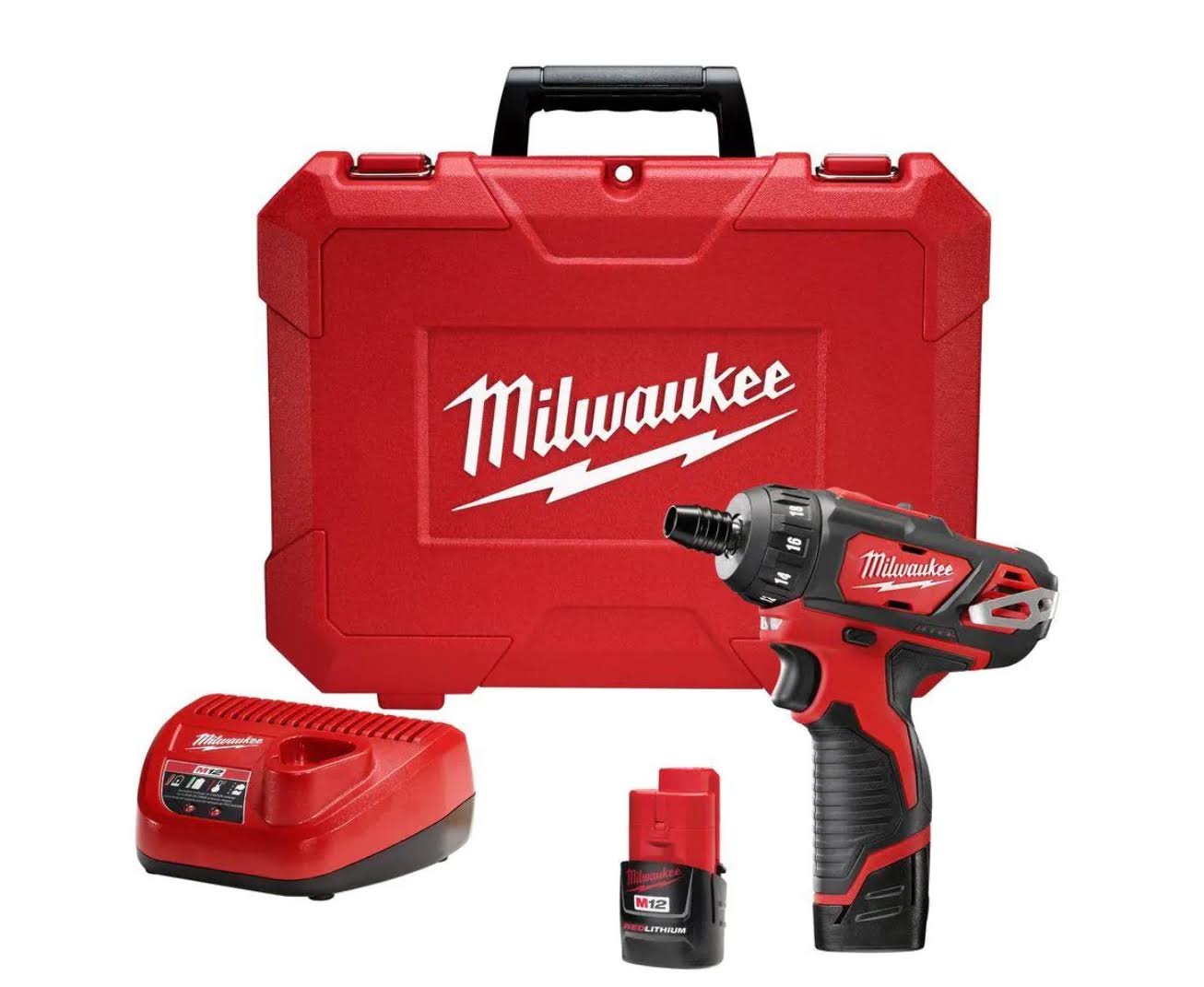 2406-22 M12 12-Volt Lithium-Ion Cordless 1/4 in. Hex 2-Speed Screwdriver Kit with Two 1.5 Ah Batteries and Hard Case