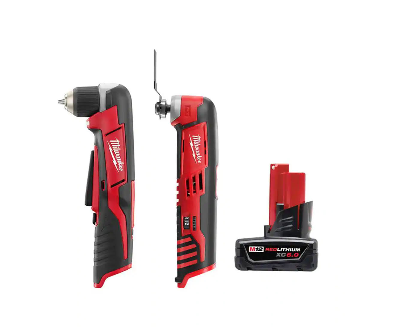 2415-20-2426-20-48-11-2460 M12 12V Lithium-Ion Cordless 3/8 in. Right Angle Drill with M12 Oscillating Multi-Tool and 6.0 Ah XC Battery Pack