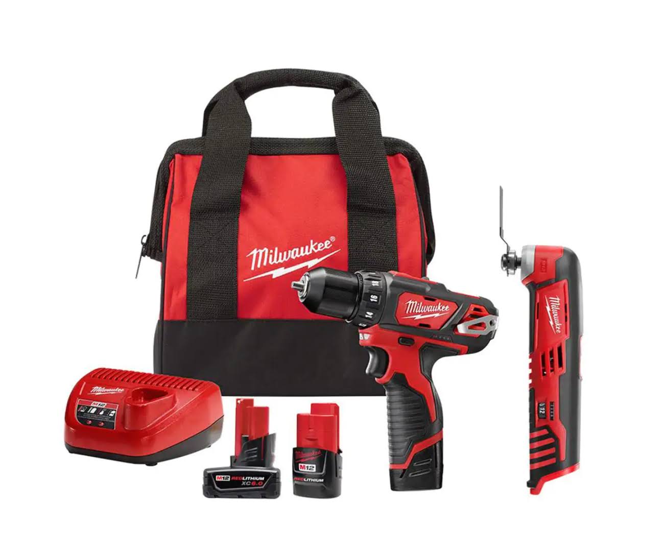 2407-22-2426-20-48-11-2460 M12 12V Lithium-Ion Cordless 3/8 in. Drill/Driver Kit with M12 Oscillating Multi-Tool and 6.0 Ah XC Battery Pack