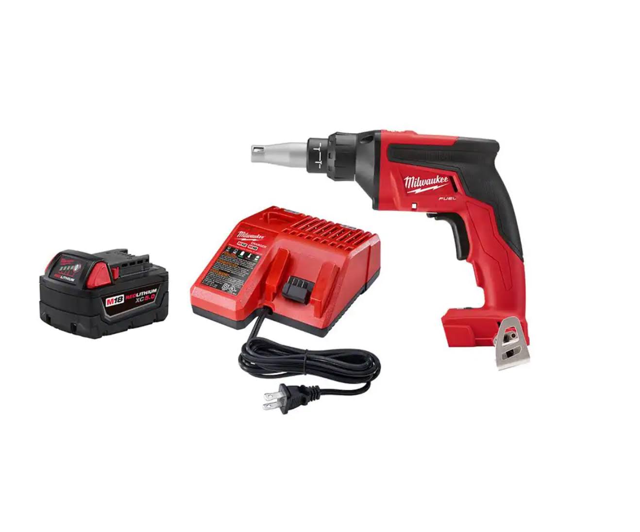 2866-20-48-59-1850 M18  18-Volt Lithium-Ion Brushless Cordless Drywall Screw Gun and Starter Kit with (1) 5.0 Ah Battery and Charger