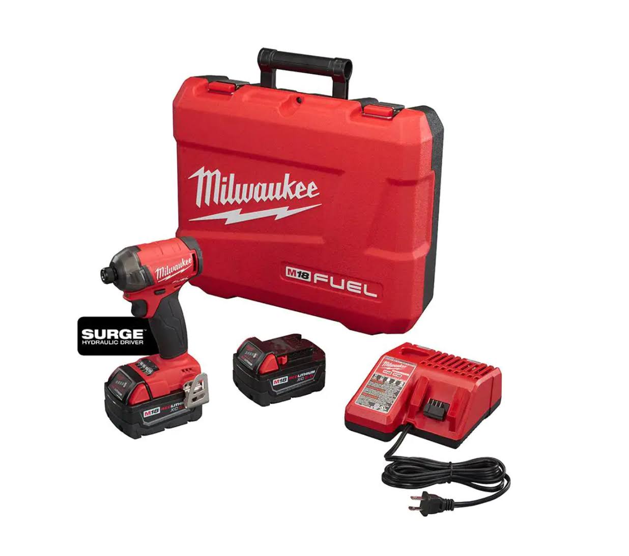 2760-22 M18  SURGE 18V Lithium-Ion Brushless Cordless 1/4 in. Hex Impact Driver Compact Kit with Two 5.0 Ah Batteries