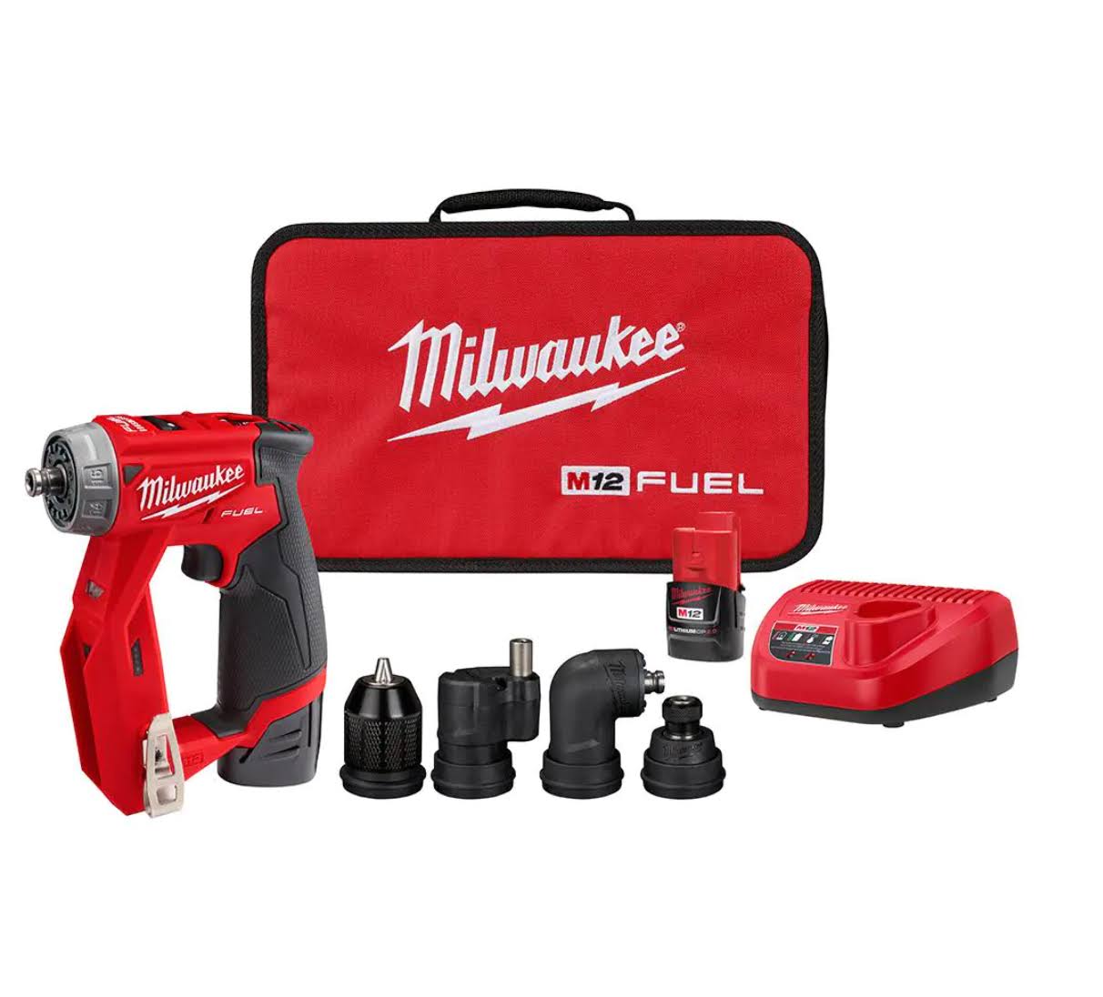 2505-22 M12  12-Volt Lithium-Ion Brushless Cordless 4-in-1 Installation 3/8 in. Drill Driver Kit with 4-Tool Heads