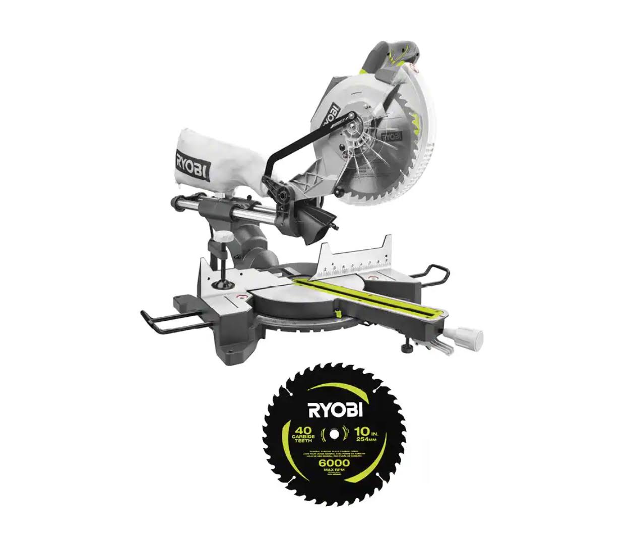 TSS103-A181001 15 Amp 10 in. Corded Sliding Compound Miter Saw with 10 in. 24 Carbide Teeth Thin Kerf Miter Saw Blade