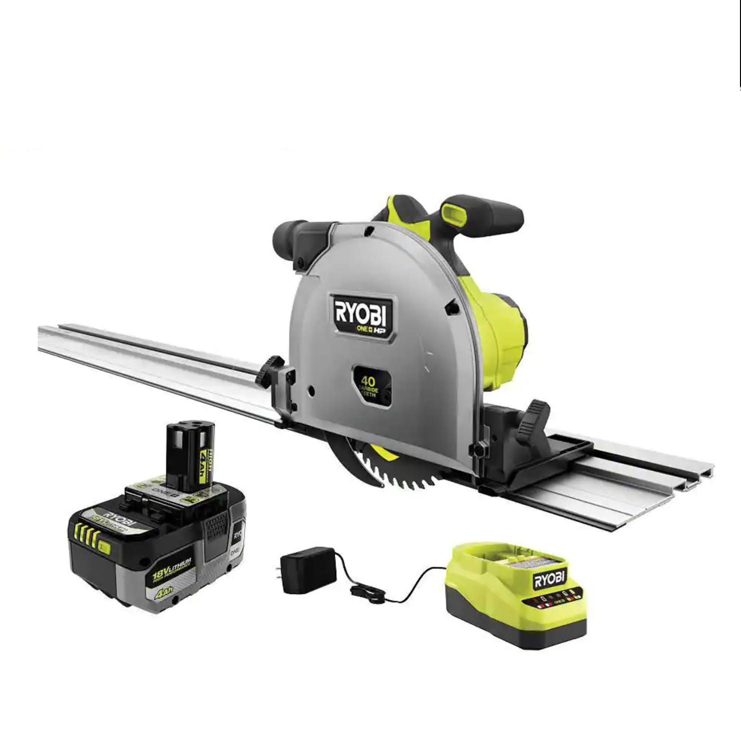 PTS01K  HP 18V Brushless Cordless 6-1/2 in. Track Saw Kit with 4.0 Ah HIGH PERFORMANCE Battery and Charger