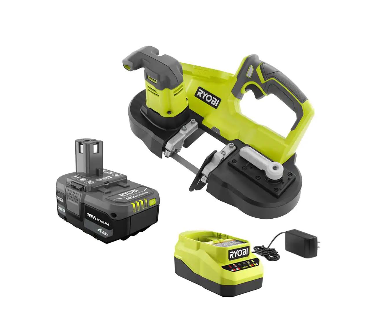 P590K1  18V Cordless 2-1/2 in. Compact Band Saw Kit with (1) 4.0 Ah Lithium-ion Battery and 18V Charger