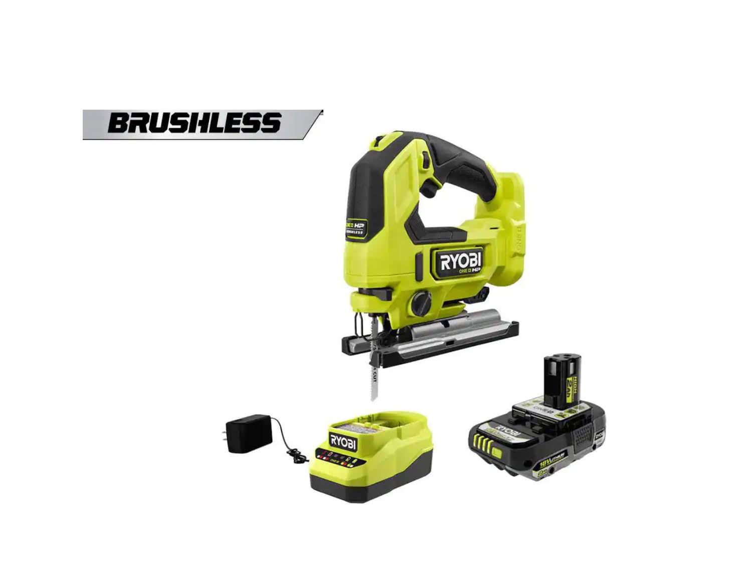 PBLJS01K1  HP 18V Brushless Cordless Jigsaw Kit with 2.0 Ah HIGH PERFORMANCE Battery and Charger