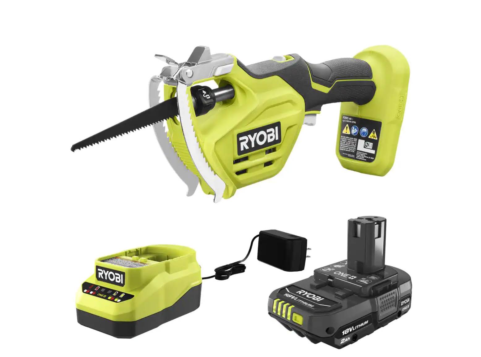 P2530  18V Electric Cordless Pruning Reciprocating Saw with 2.0 Ah Battery and Charger
