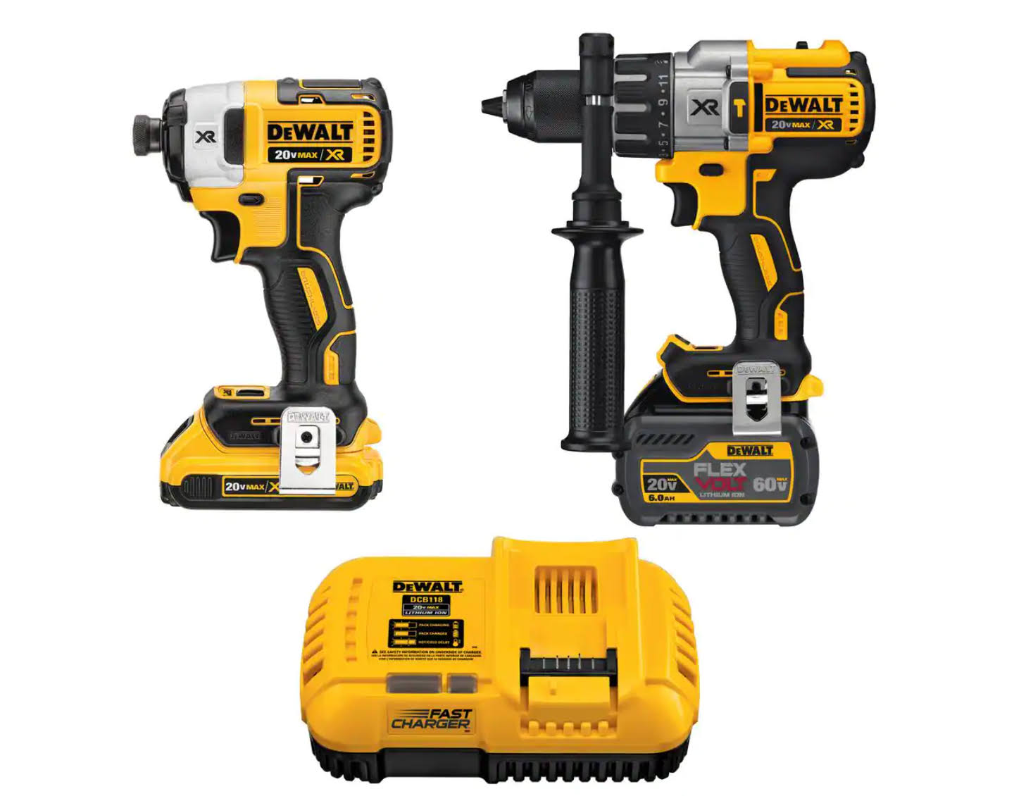 DCK299D1T1 20-Volt MAX Cordless Brushless Combo Kit (2-Tool) with (1) VOLT 6.0Ah Battery, (1) 20-Volt 2.0 Battery   Charger