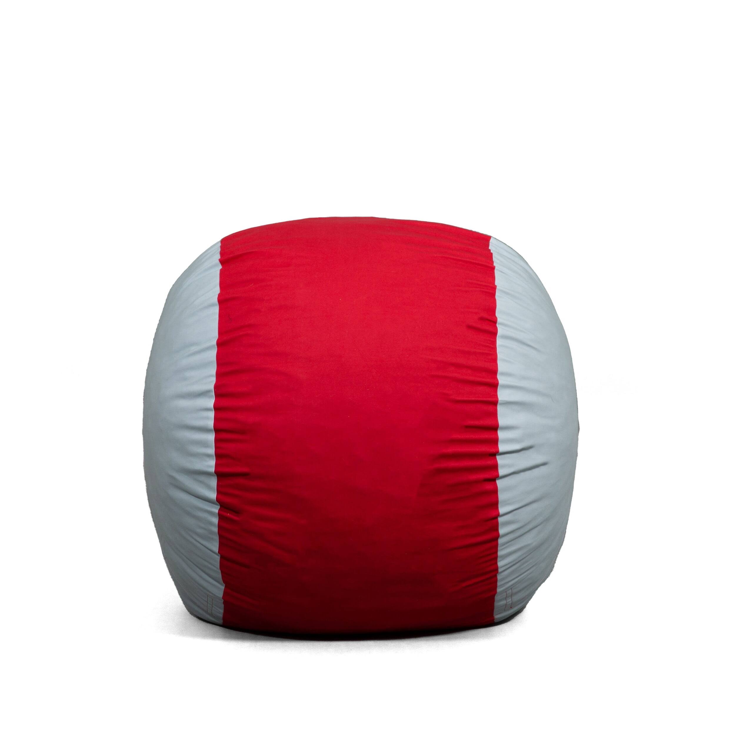 Fuf Medium Foam Filled Bean Bag Chair, Kids and Teens, Scarlet/Grey Lenox, 3ft Big