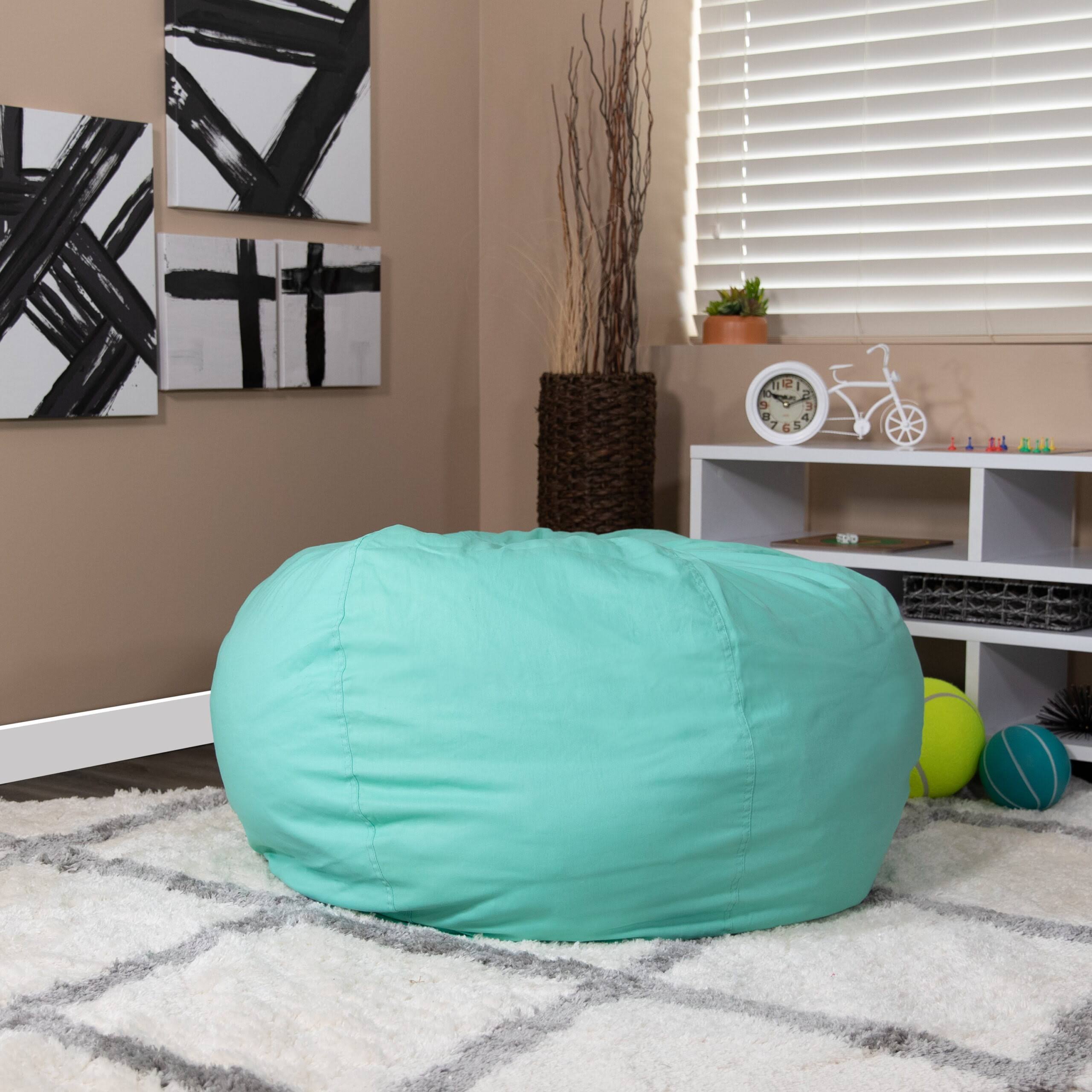 Oversized Solid Mint Green Refillable Bean Bag Chair for All Ages