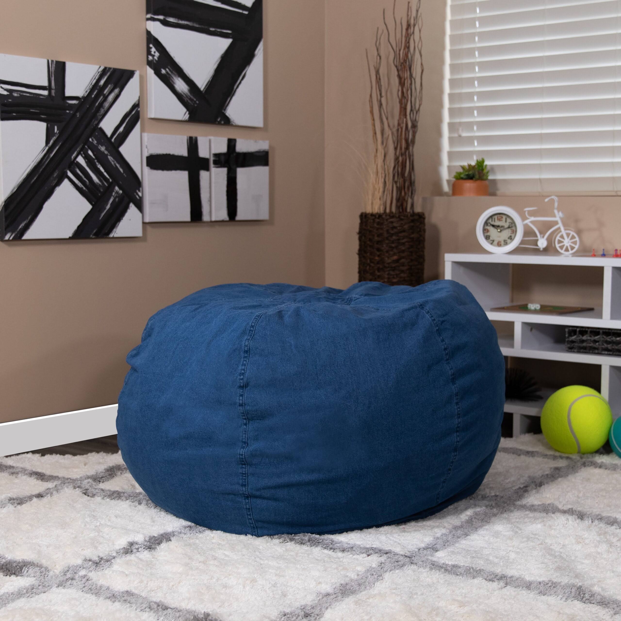 Oversized Denim Refillable Bean Bag Chair for All Ages