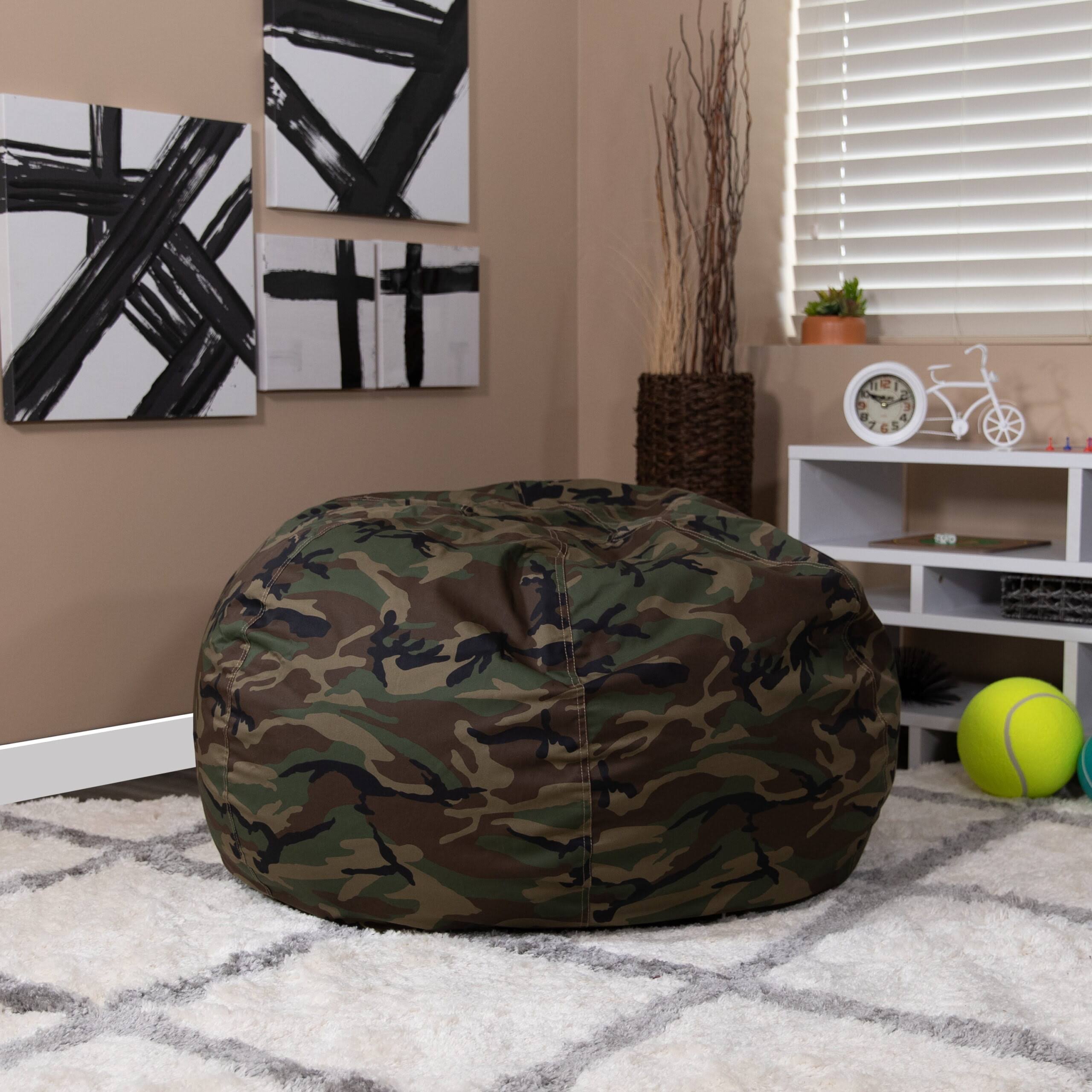 Oversized Camouflage Refillable Bean Bag Chair for All Ages