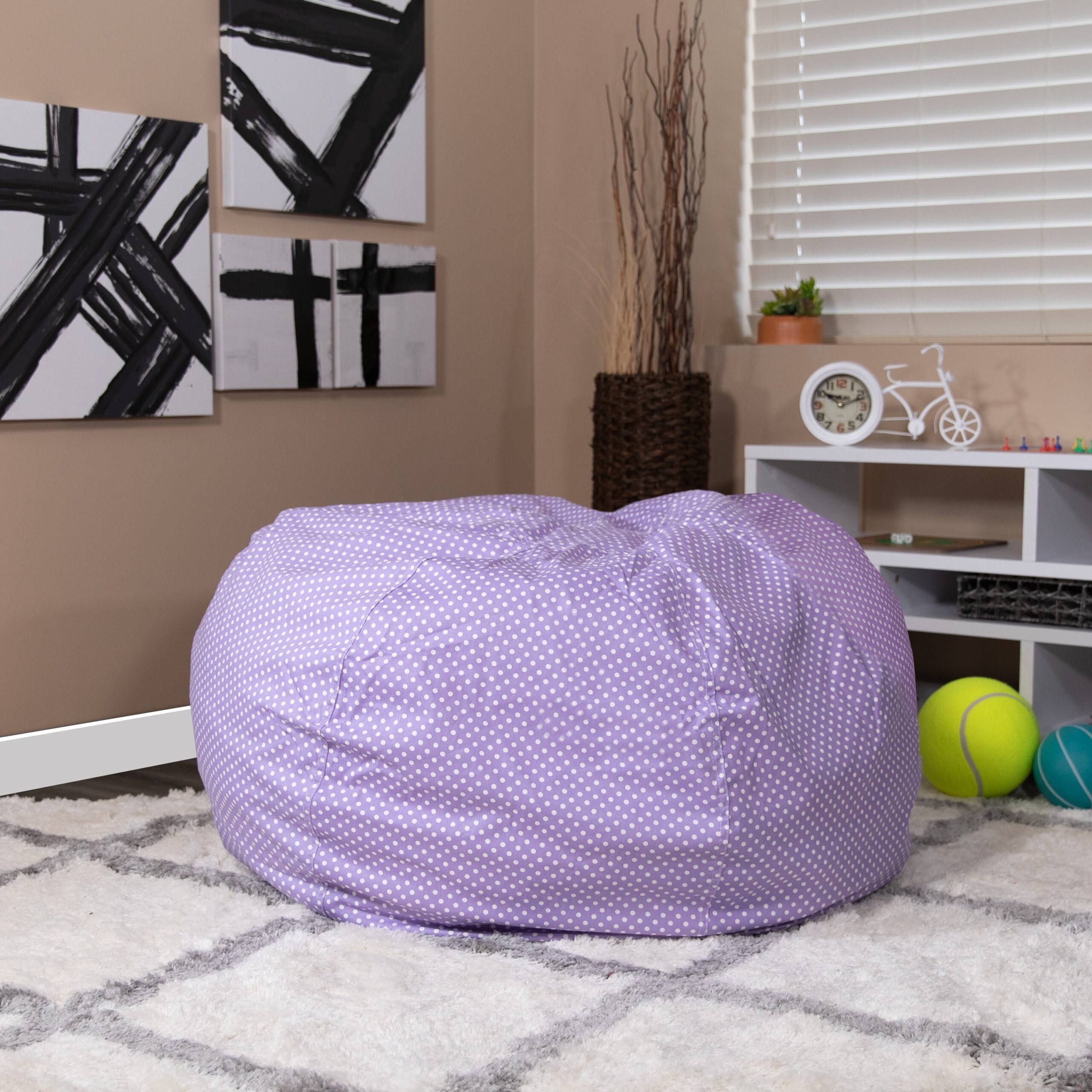 Bean Bag Chair, Lavender Dot