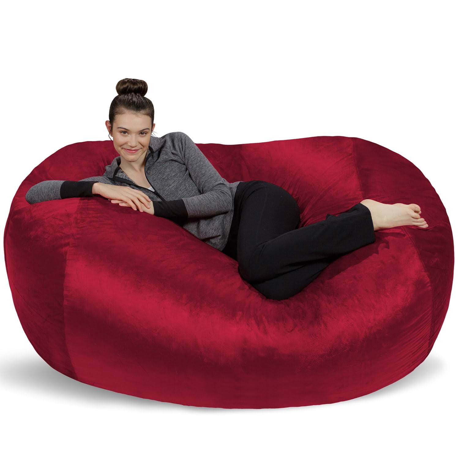 Bean Bag Chair, Memory Foam with Microsuede Cover, Kids, Adults, 6 ft, Cinnabar