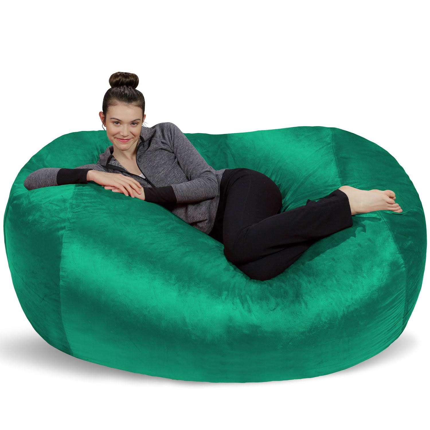 Bean Bag Chair, Memory Foam Lounger with Microsuede Cover, Kids, Adults, 6 ft, Aqua Marine