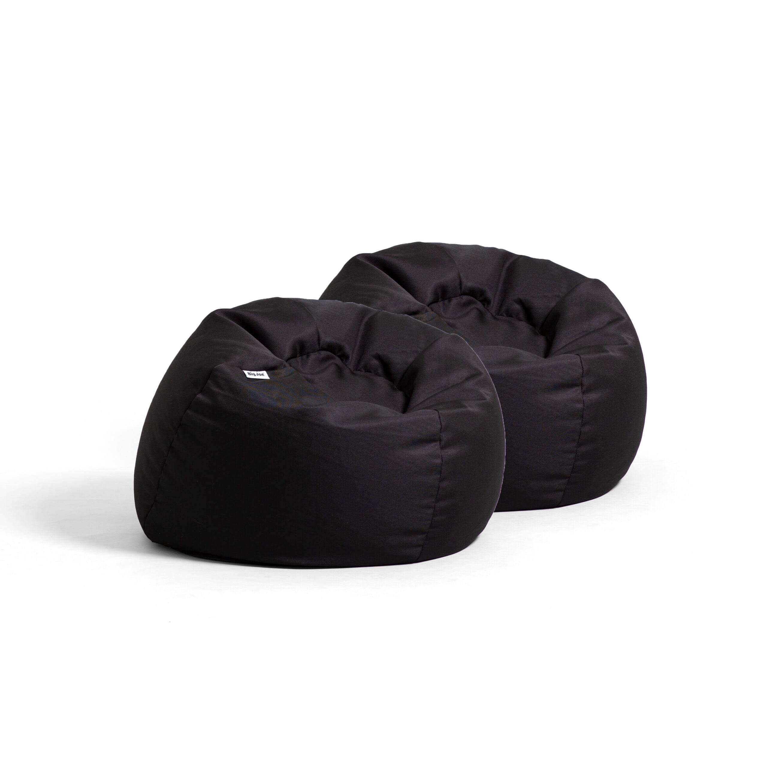 Dot Bean Bag Chair 2-Pack, Gabardine Kids, 2ft, Black