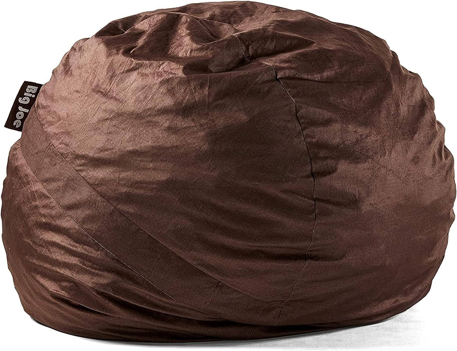 Fuf Large Foam Filled Bean Bag Chair with Removable Cover, Cocoa , Durable Woven Polyester, 4 feet Big