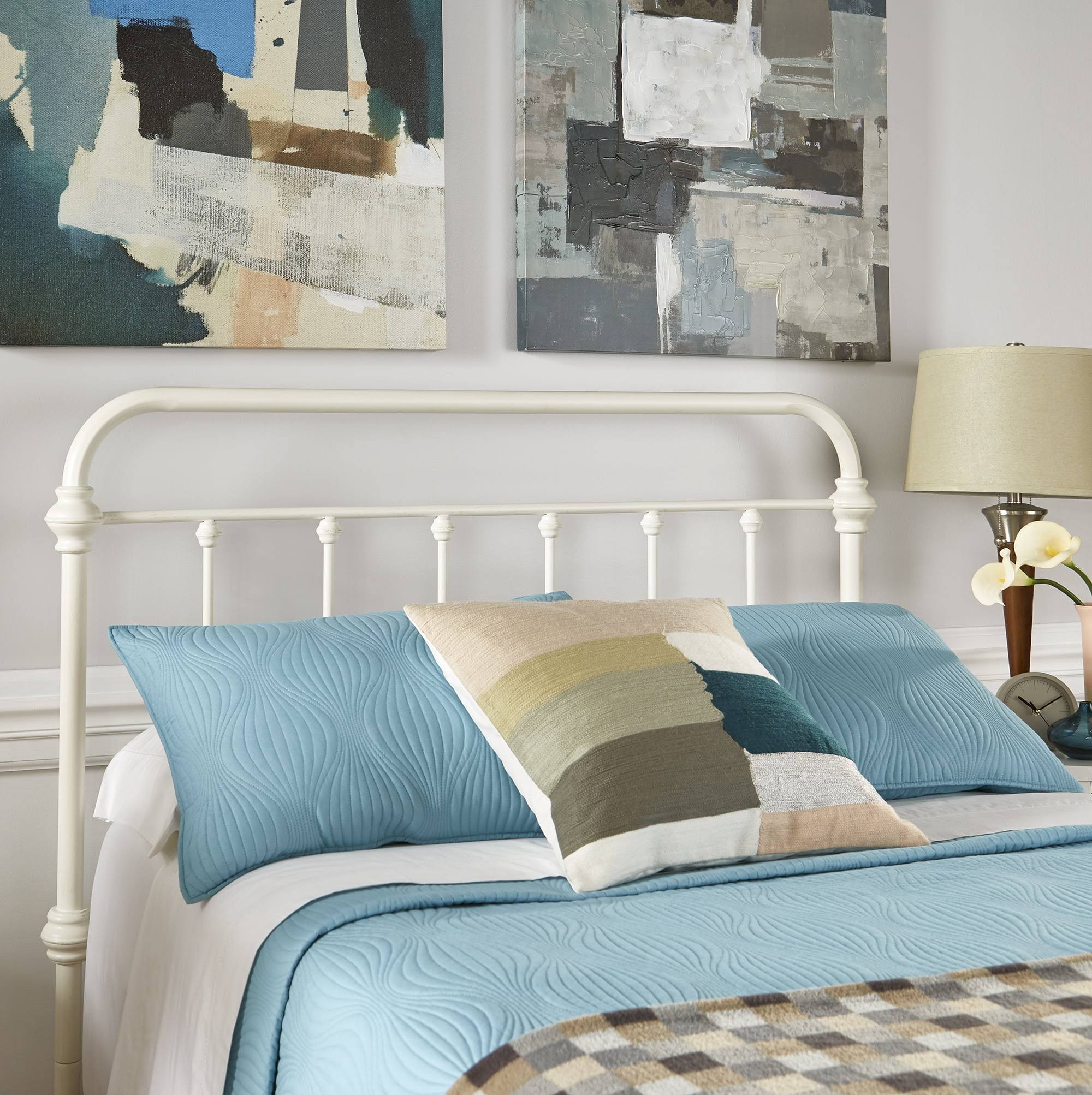 Nottingham Spindle Metal Full Headboard, Antique White