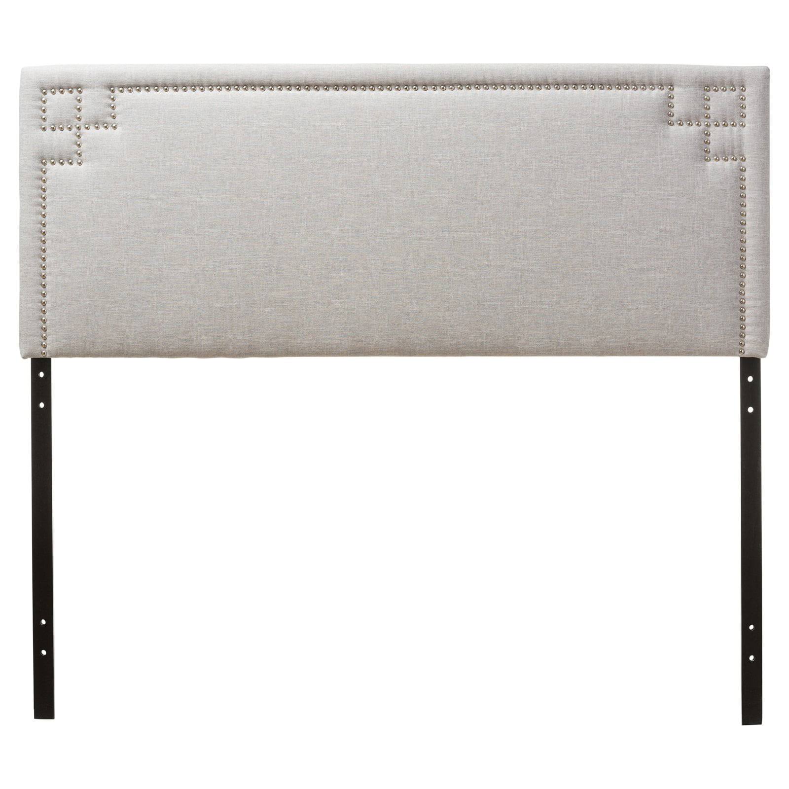 Geneva Modern and Contemporary Upholstered Headboard, Queen, Greyish Beige