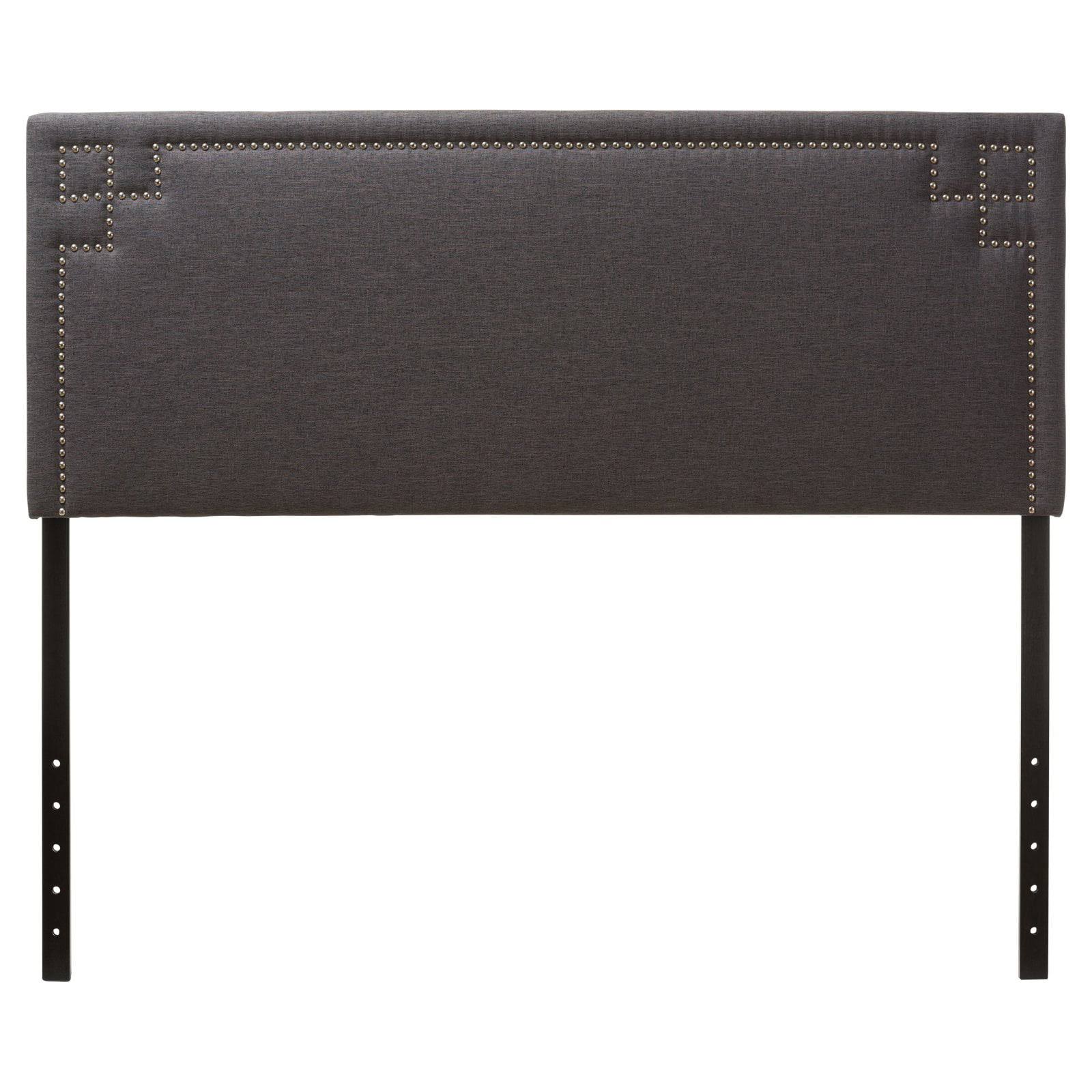Geneva Modern and Contemporary Dark Grey Fabric Upholstered Twin Size Headboard,Wholesale Interiors