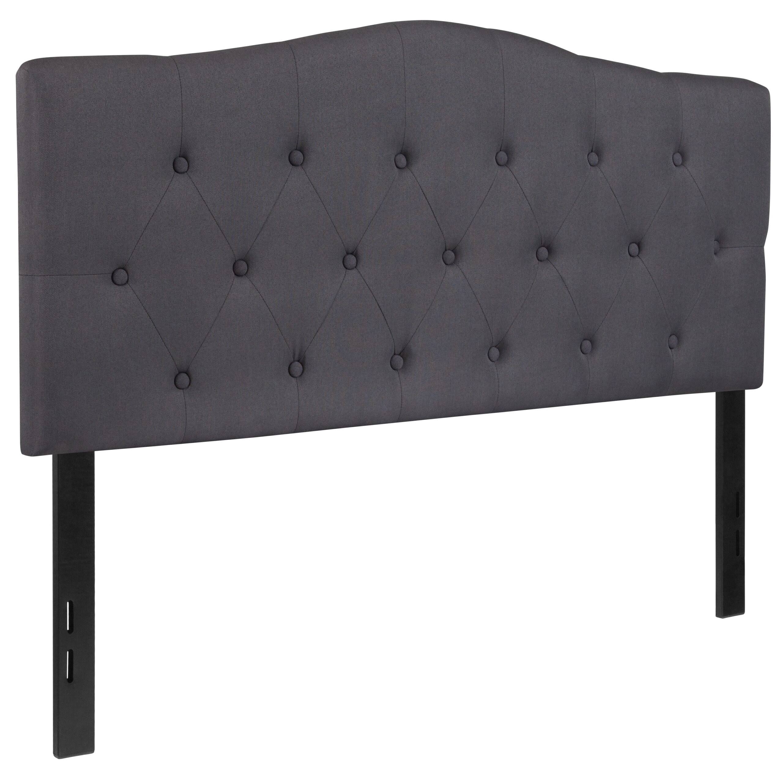 Cambridge Tufted Upholstered Full Size Headboard in Dark Gray Fabric