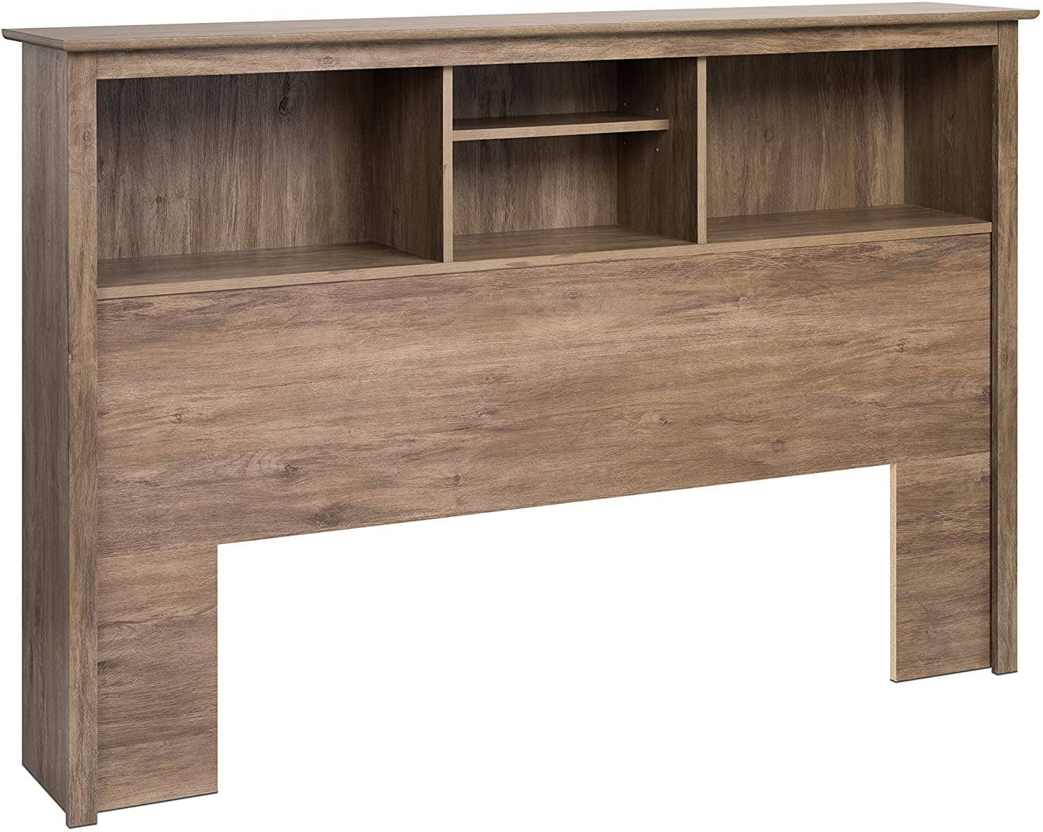 Salt Spring Drifted Gray Full/Queen Bookcase Headboard