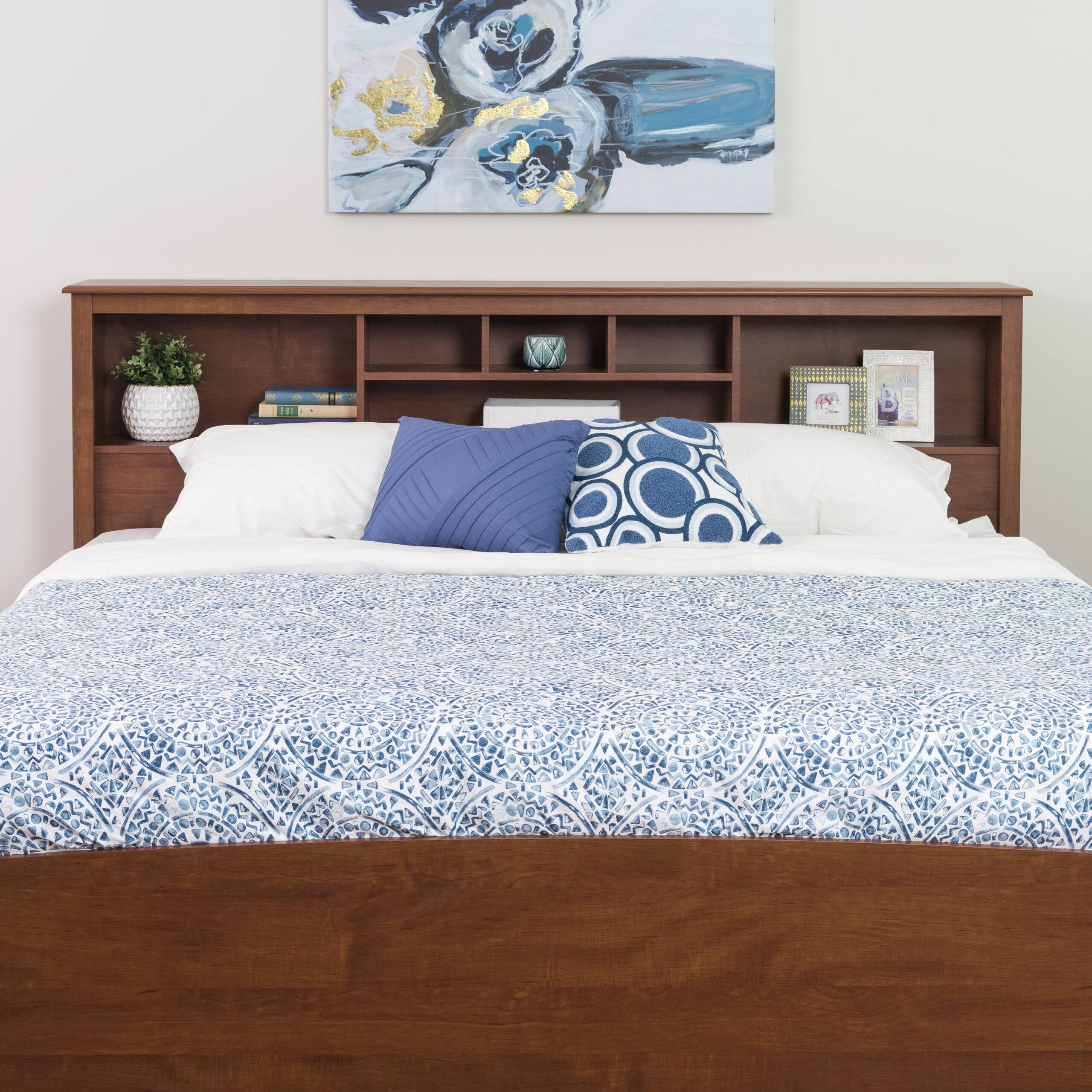 Furniture Brisbane King Size Storage Headboard, Cherry