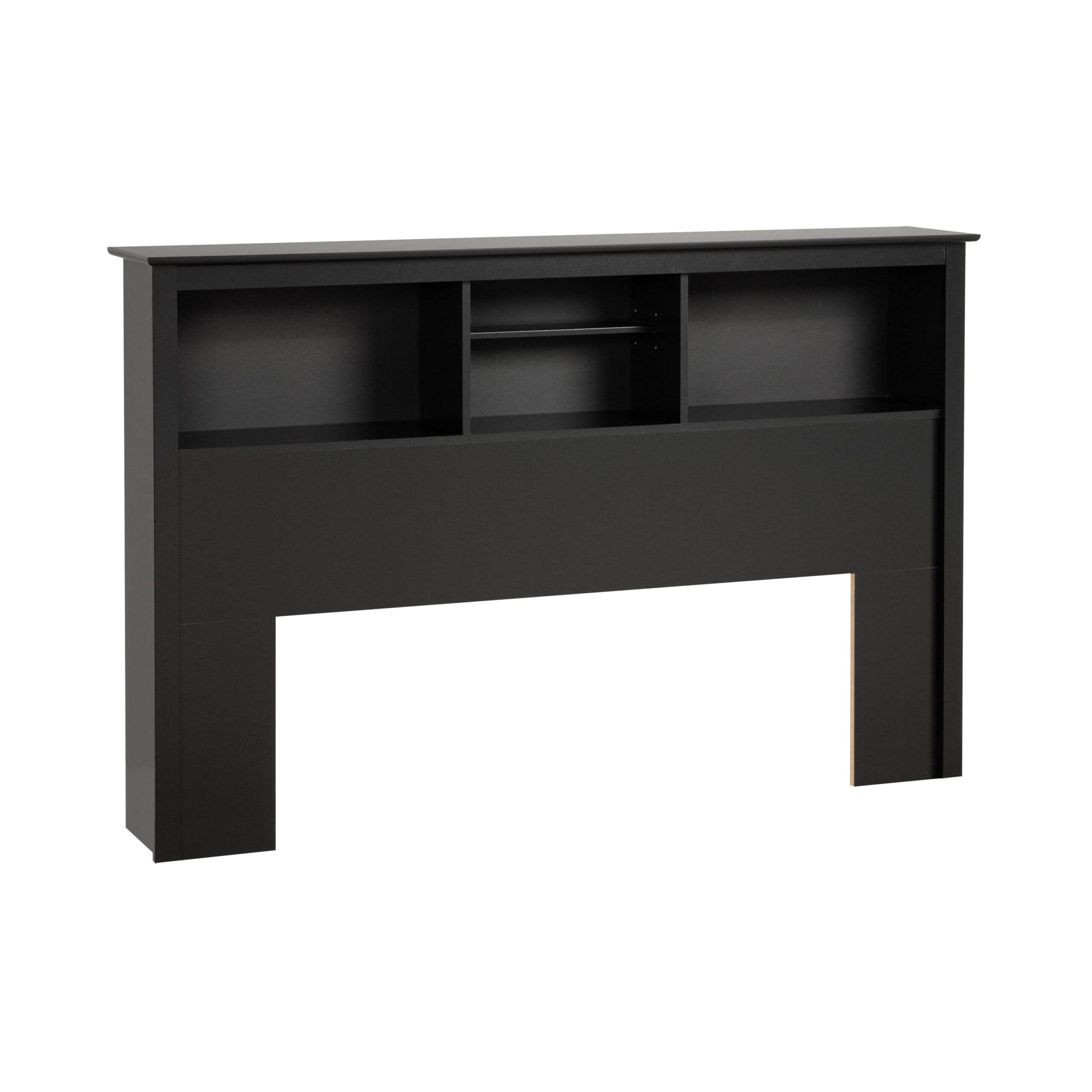 Freestanding Full/Queen Bookcase Headboard,  Black
